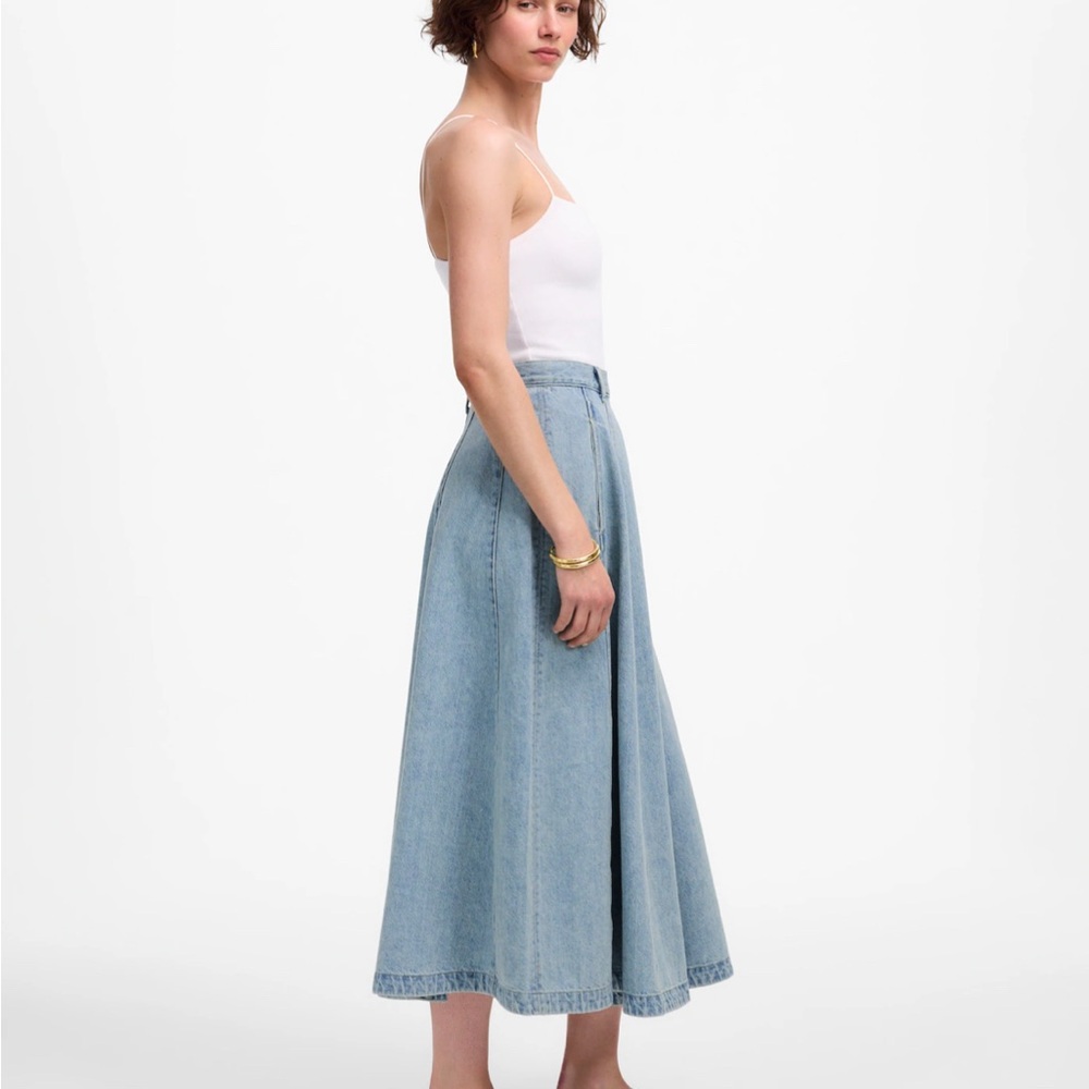 Madewell Light Blue Midi Denim Skirt